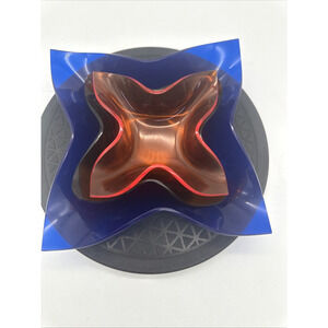 Set Of 3 Vintage Lucite Plastic MCM Ruffle Handkerchief Bowls 70's Retro Serving